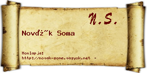 Novák Soma névjegykártya