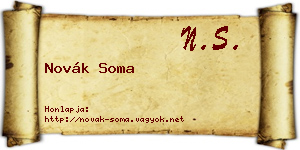 Novák Soma névjegykártya