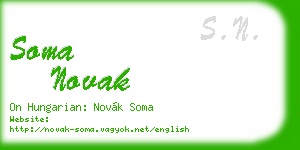 soma novak business card
