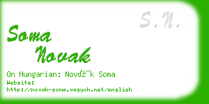 soma novak business card